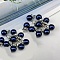 ABS Plastic Imitation Pearl Charms, with Resin Rhinestone, Round Charm, Midnight Blue, 13x8mm, Hole: 3mm