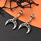 Crescent Moon 316 Surgical Stainless Steel Belly Button Rings/Earrings, Piercing Navel Rings, Barbell Body Jewelry for Women, Antique Silver, 28x14mm