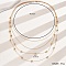 Elegant Multi Layered Iron Bead Necklace for Women's Party Wear, Real 18K Gold Plated, 27.76 inch(70.5cm)