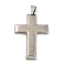 Non-Tarnish 304 Stainless Steel Big Pendants, Message Charms, Cross Charm, Religion, Stainless Steel Color, 60x41x4.5mm, Hole: 6x10mm