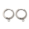 Tarnish Resistant 201 Stainless Steel Huggie Hoop Earrings Findings, with Vertical Loop, with 316 Surgical Stainless Steel Earring Pins, Ring, Stainless Steel Color, 18x2mm, Hole: 2.7mm, Pin: 1mm