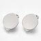 Tarnish Resistant 304 Stainless Steel Clip-on Earring Findings, with Round Flat Pad, Flat Round, Stainless Steel Color, Tray: 14mm, 18x14x6.5mm, Hole: 3mm