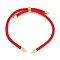 Adjustable Nylon Cotton Cord Making, with Rack Plating Brass Findings, Golden, Crimson, 4-3/4~8-7/8 inch(12~22.5cm), 3mm, Hole: 2mm