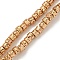 Electroplated Natural Lava Rock Beads Strands, Cloumn, Light Gold Plated, 3x2mm, Hole: 1mm, about 164pcs/strand, 15.35''(39cm)