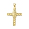 Brass Pendants, Cross, Real 18K Gold Plated, 36x26.5x3.5mm, Hole: 4.5x3.5mm