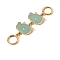 Cartoon Cat Alloy Enamel Bag Extender Chains, with Ring Clasps, for Bag Straps Replacement Accessories, Golden, Light Blue, 145mm