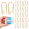 DICOSMETIC 30Pcs Rack Plating Brass Earring Hooks, with Horizontal Loops, Lead Free & Cadmium Free, Real 24K Gold Plated, 20.5x2.5mm, Hole: 2mm, 18 Gauge, Pin: 1mm