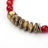 Natural Agate Round Beaded Necklace NJEW-L412-01-2