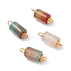 Natural Peacock Agate Link Connectors PALLOY-JF01083-03-1