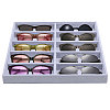 10-Slot Wood Covered with Velvet Sun Glasses Storage Tray ODIS-WH0025-174-1