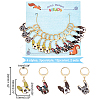 12Pcs 4 Style Alloy Enamel Dog Charms Locking Stitch Makers HJEW-PH01589-2