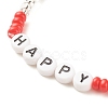 3Pcs 3 Style Glass Seed Stretch Bracelets Set with Word Happy Acrylic Beads for Women BJEW-JB08202-7