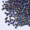 Electroplate Glass Cylinder Beads SEED-Q036-01A-K02-3