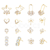 CHGCRAFT 16Pcs 8 Style Iron Stud Earrings Findings FIND-CA0005-33-1