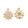 Brass Micro Pave Clear Cubic Zirconia Charms KK-A156-20LG-2