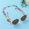 Personalized Rainbow CCB Plastic & Acrylic Curb Chain Necklaces NJEW-JN02878-04-6