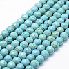 Faceted Synthetical Turquoise Beads Strands G-F382-6mm-01-1