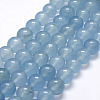 Natural White Jade Imitation Aquamarine Beads Strands G-F381-8mm-1