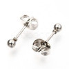 304 Stainless Steel Ball Stud Earrings EJEW-C501-10A-7