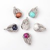 Eagle Claw Alloy Natural & Synthetic Mixed Stone Pendants G-L455-A-1
