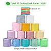 WADORN 15 Rolls 15 Colors Chinlon Thread OCOR-WR0001-39-2