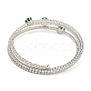 Rack Plating Brass Pave Clear Cubic Zirconia Open Cuff Wrap Bangles BJEW-B110-01P-01-3