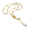 Natural Baroque Pearl Keshi Pearl Lariat Necklaces NJEW-JN03042-10