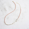 Faceted Round Natural Pink Opal & Shell Pearl Beaded Necklaces NJEW-L125-005G-02-5