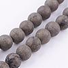 Natural Pyrite Beads Strands G-P303-03-8mm-16-1
