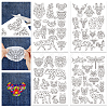 4 Sheets 11.6x8.2 Inch Stick and Stitch Embroidery Patterns DIY-WH0455-109-1