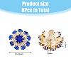 DICOSMETIC 8Pcs 1-Hole Golden Tone Alloy Rhinestone Shank Buttons BUTT-DC0001-08-2