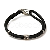 PU Leather Round Cord Multi-strand Bracelets SJEW-K002-07L-1