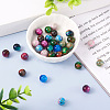 100Pcs 10 Colors Two Tone Opaque Resin Beads RESI-TA0001-45-5