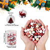 Beadthoven 100Pcs 5 Style Christmas Themed Dyed Natural Wooden Beads WOOD-BT0001-07-10