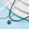 Glass Heart Pendant Necklaces NJEW-JN04476-02-2