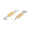 Natural Citrine Chips Dangle Earrings EJEW-G336-01AS-06-3