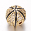 Brass Micro Pave Cubic Zirconia Beads ZIRC-G142-03G-2