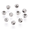Rhodium Plated 925 Sterling Silver Beads STER-T004-78P-3mm-3