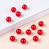 Opaque Red Round Acrylic Spacer Beads X-PAB703Y-9-6