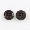 Dyed 4-Hole Flat Round Wooden Buttons BUTT-R035-017-2