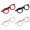 BENECREAT 4Pcs 4 Colors Alloy Glasses Frame Shape Tie Clip for Clothes Dresses Decoration JEWB-BC0001-10-1