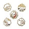 Golden Plated Alloy Enamel Pendants ENAM-CJ0001-62-4