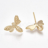 Brass Stud Earring Findings X-KK-S350-024G-2