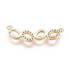 Brass Micro Pave Cubic Zirconia Links X-ZIRC-E124-14G-2