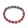 Round Mixed Gemstone Beads Stretch Bracelet for Girl Women BJEW-F418-02-2