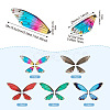 5 Sets 5 Colors Transparent Resin Pendants RESI-TA0001-79-4