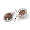 Synthetic Goldstone Oval Pendants G-NH0025-15P-02-2