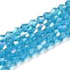 Transparent Electroplate Glass Beads Strands EGLA-A039-T4mm-B19-1