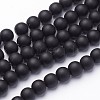Synthetic Black Stone Beads Strands X-G508-6-1