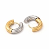 Two Tone 303 Stainless Steel Huggie Hoop Earrings for Women EJEW-C011-07D-1-2